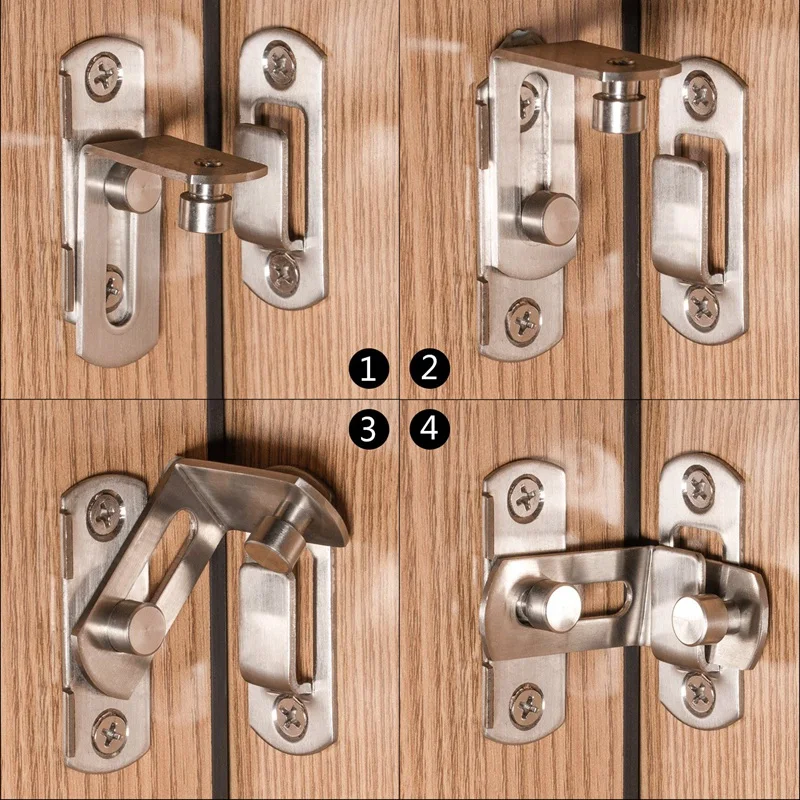 2 Pieces 90 Degree Right Angle Door Latch Hasp Bending Buckle Bolt Sliding Lock Barrel with Screws for Doors and Wi | Обустройство