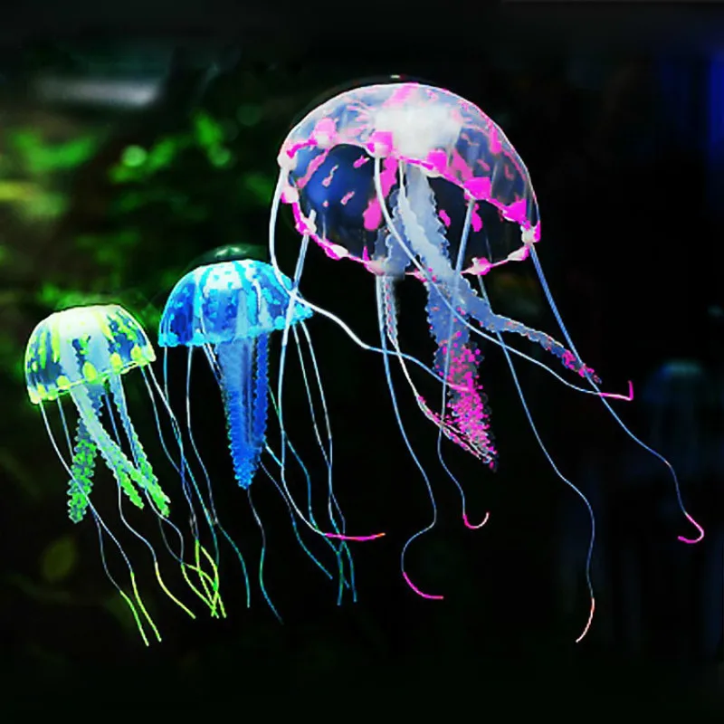 

1PC New Artificial Aquarium Jellyfish Ornament Decor Glowing Effect Fish Tank Decoration Aquatic Pet Supplies Home Accessories