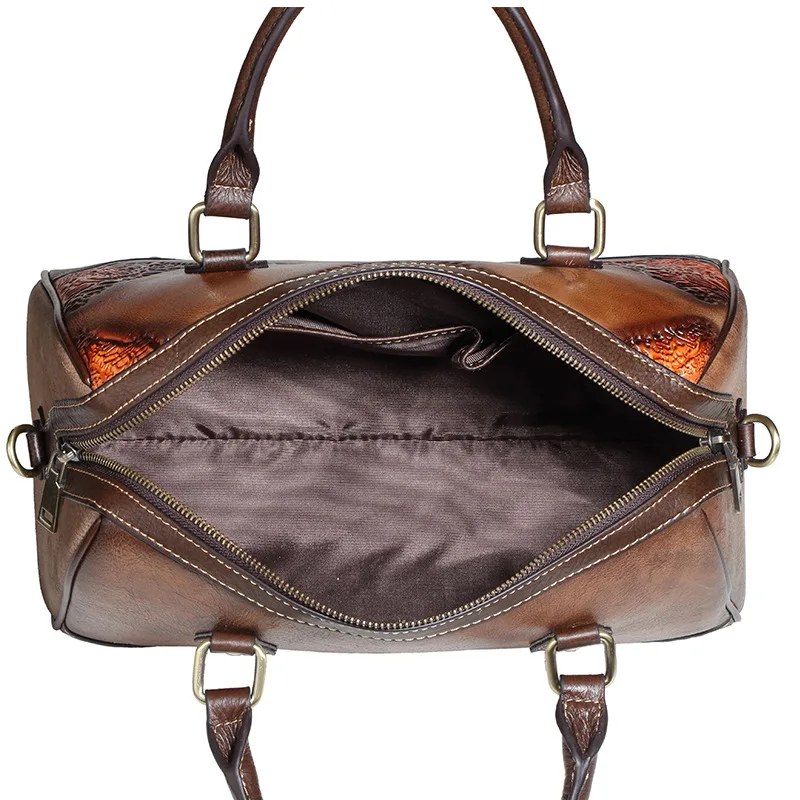 

Bestform Retro Handmade Genuine Leather Women Handbag 2021 New Large Capacity Leisure Soft Cowhide Shoulder Messenger Bag