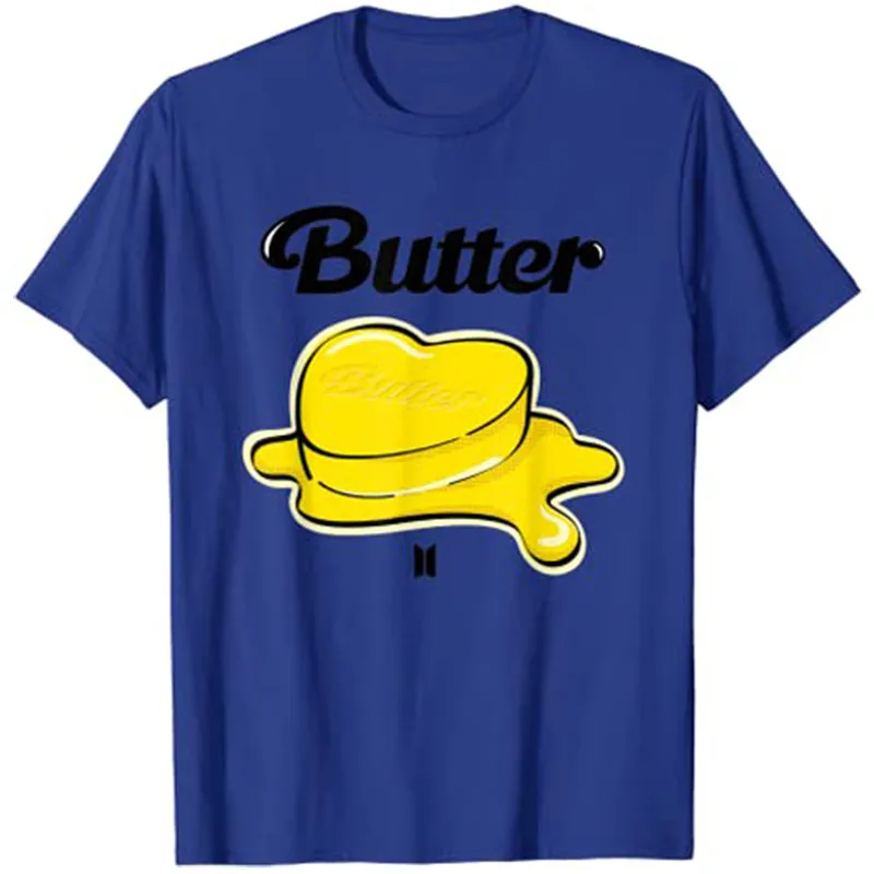 

Kpop Fashion Bangtan Boy Butter T-Shirt Funny Korean Music Tee Tops Woman T Shirts
