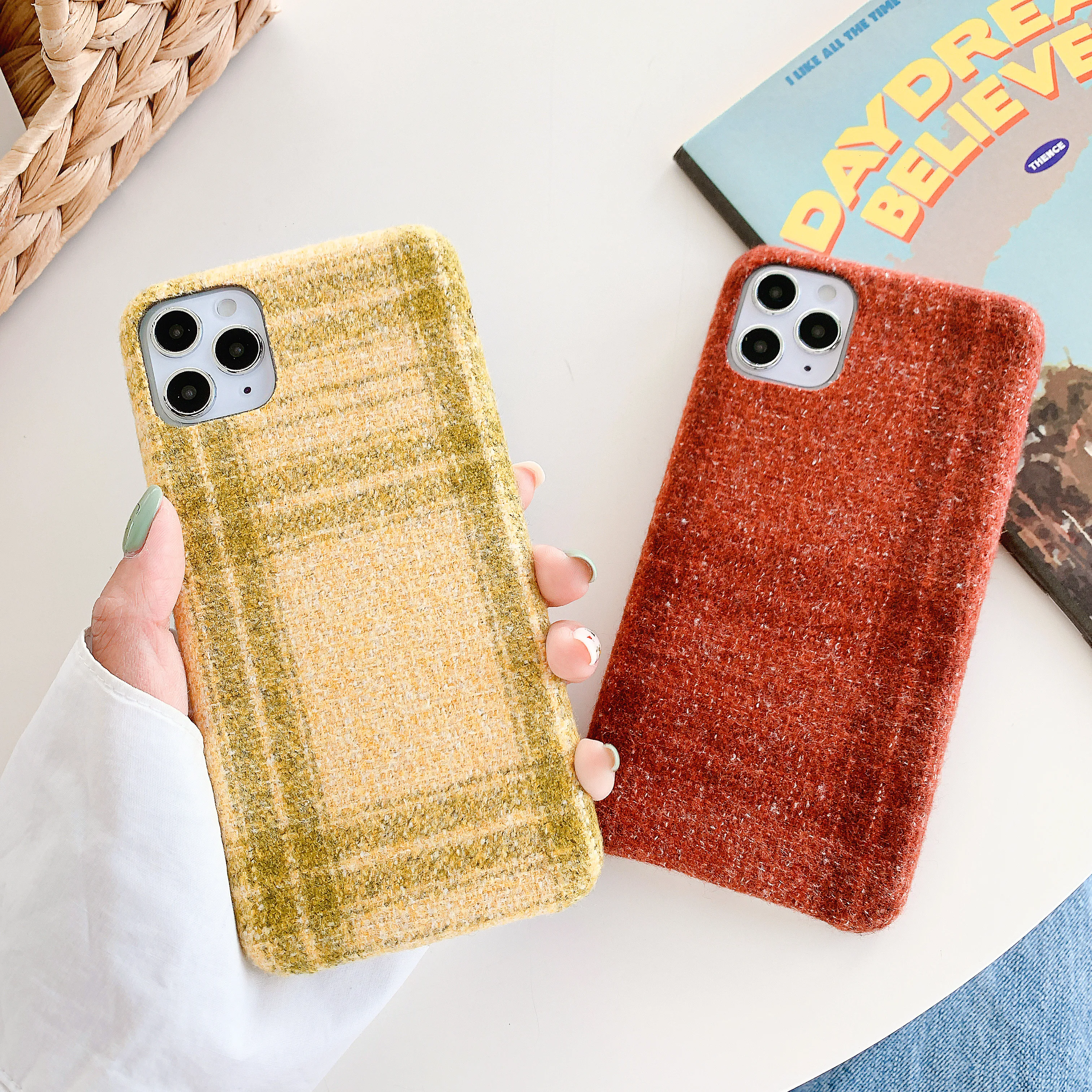 

Corduroy retro plaid suitable for iphone11ProMax mobile phone case 7 / 8plus x xsmax xr protective cover