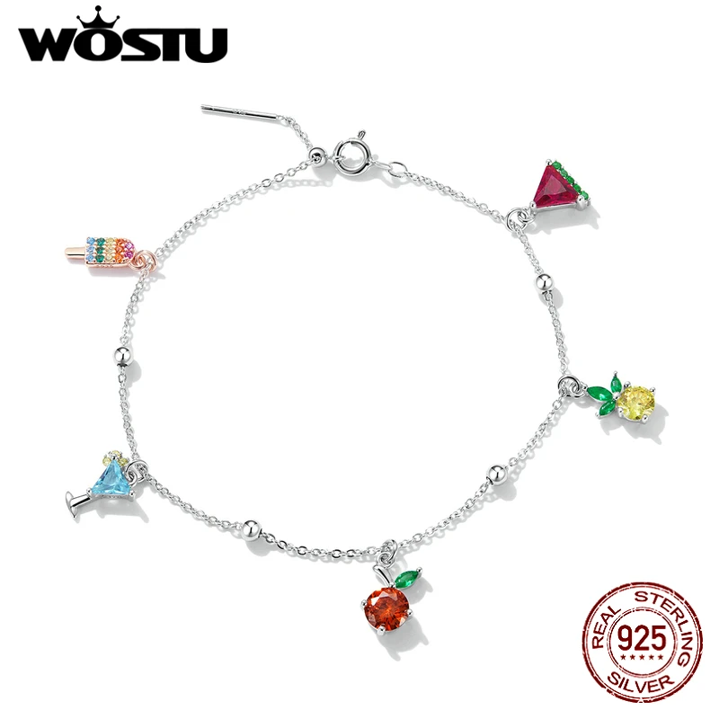 

Браслет-цепочка WOSTU из серебра 925 пробы, регулируемый, CTB061