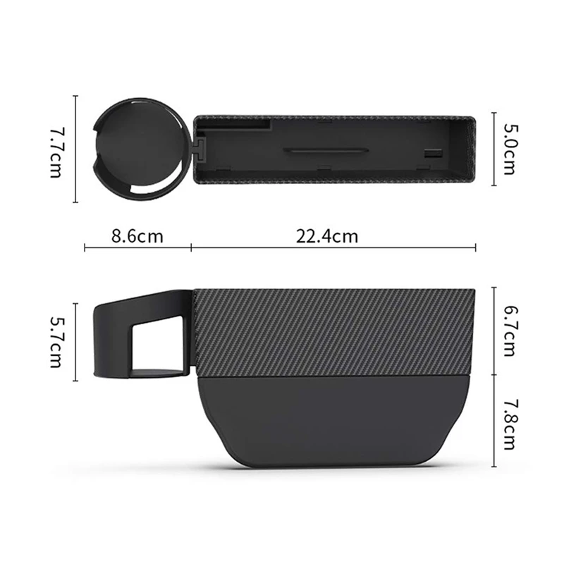 Карман для автомобильного сиденья с держателем чашки внешний вид из углеродного