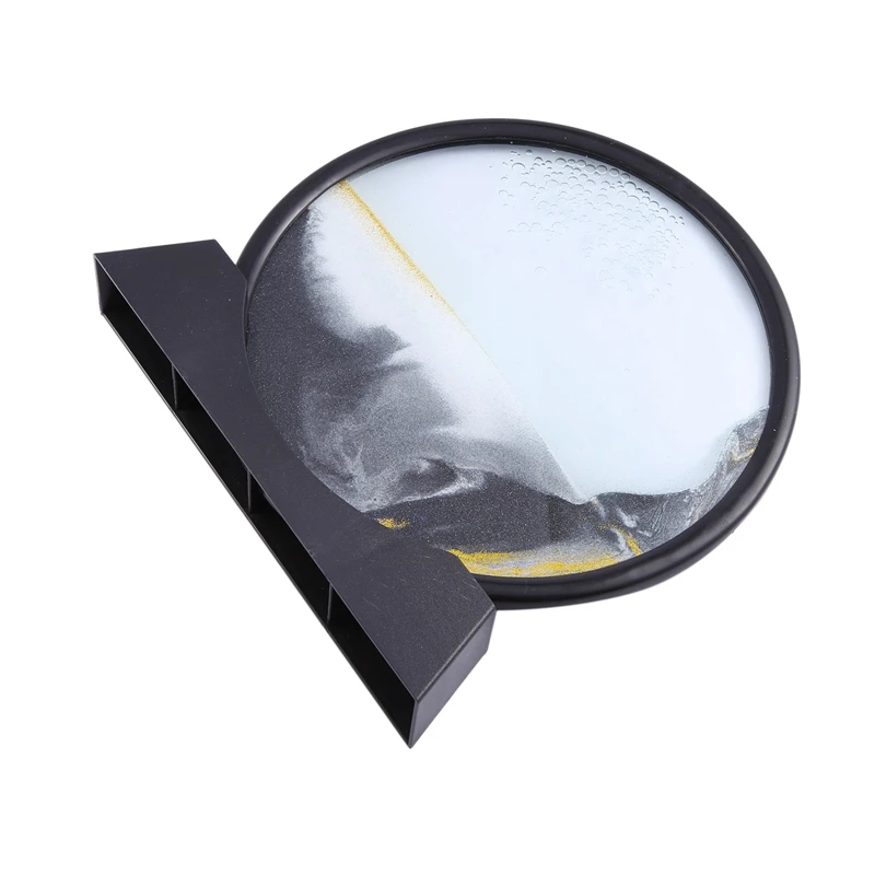 

Moving Sand Art Picture Round Glass 3D Deep Sea Sandscape in Motion Display Flowing Sand Frame(12inch)