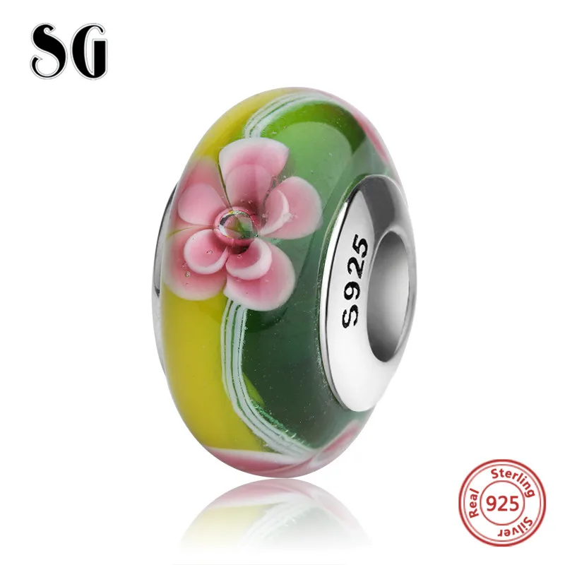 SG Aliexpress бусины из муранского стекла Стерлинговое Серебро 925 пробы сделай сам