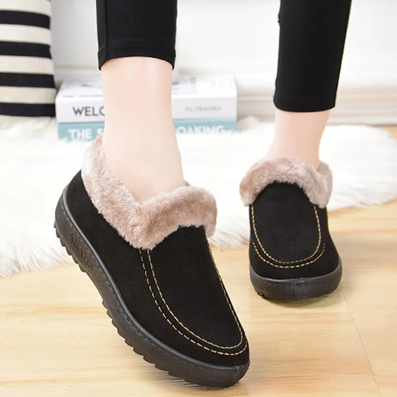 

2021 Women Snow Boots Warm Boots For Women Slip On Shoes Woman Fashion Ankle Boots Ladies Casual Botas Mujer Female Flat Sneaker
