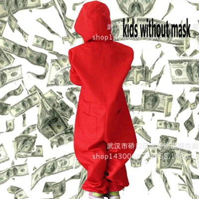 kids without mask Salvador Dali фильм The House Of paper House вечерние бумажные маска для косплея на Хэллоуин Money Heist косплей костюм и маска для лица - Цвет: kids without mask