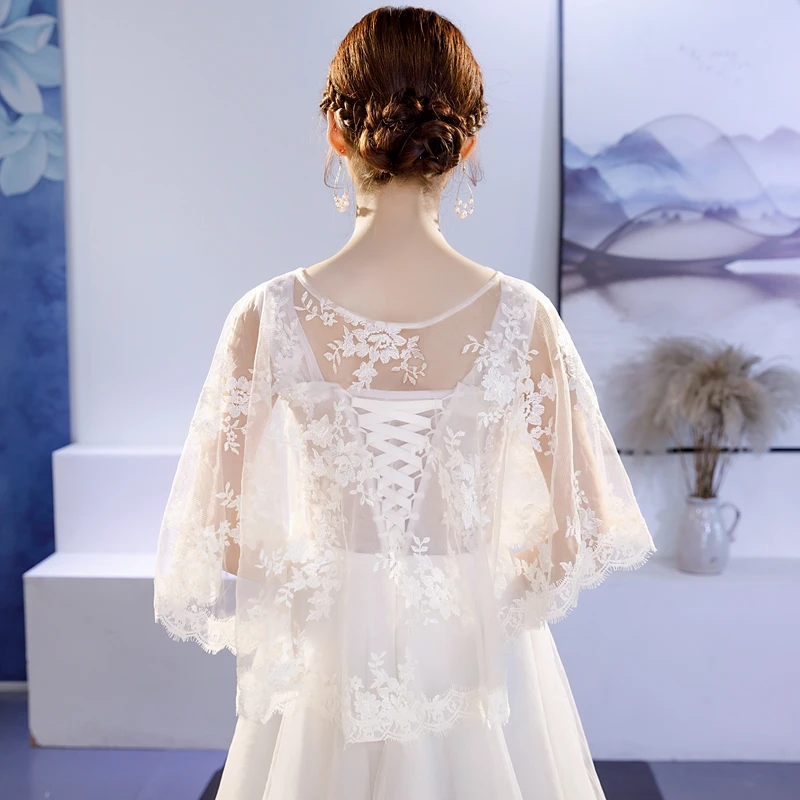 

Summer Bridal Bolero Formal Lace Appliqued Adult Ivory Short Evening Dress Jacket Princess Cape Chaquetas Encaje