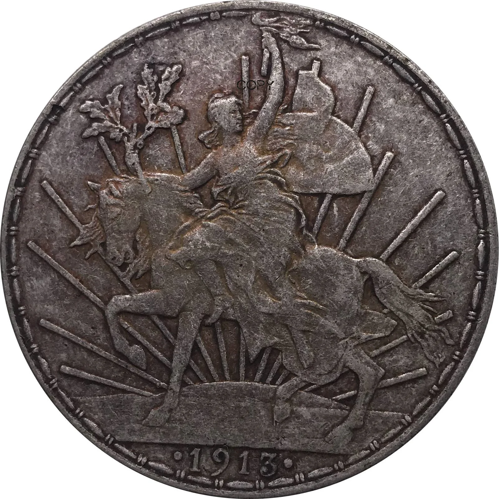 Мексиканский медь с серебряным покрытием 1 песо 1913 сувенир старый подарок