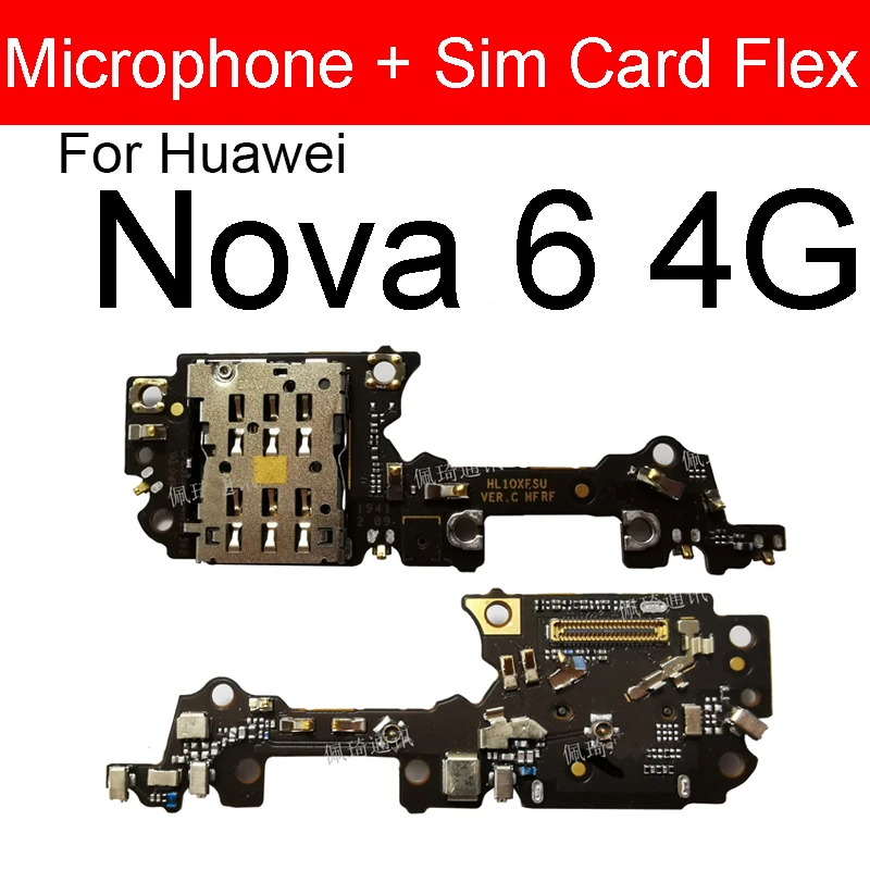 Сим карты/SD кард ридер держатель соединение доска с микрофоном гибкий кабель для