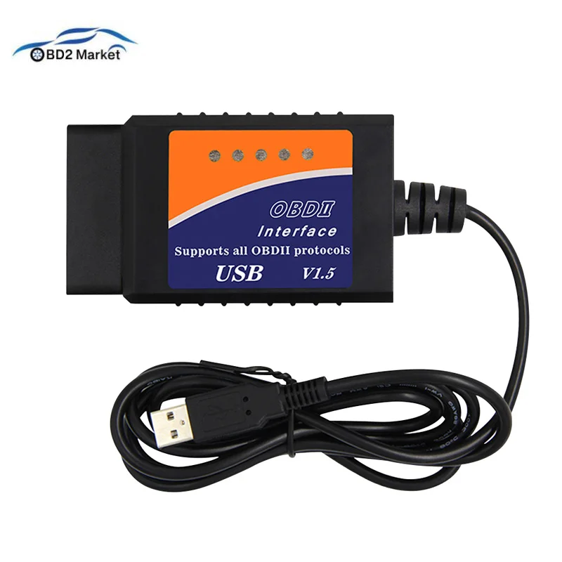 OBD2 сканер elm327 v1.5 USB PIC18F25K80 Автоматическая Диагностика сканер Код считыватель ELM 327 USB V1.5 для FORScan