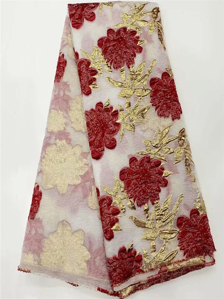 

beautiful design red mesh lace For party dress wholesale price African Shinning sequins lace glued glitter fabric FDC269