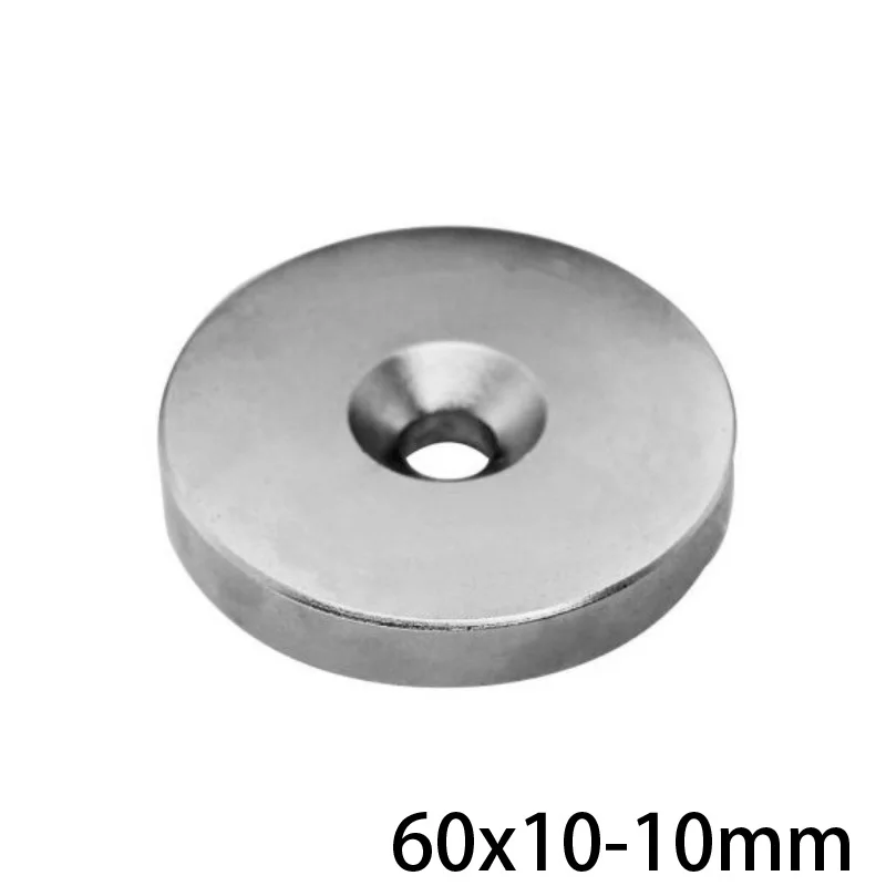1/2/3/5CS 60x10 10 мм сильный магнит 60*10 отверстие потайной Неодимовый магнитный