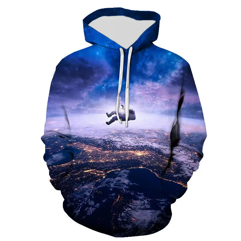 Уличная одежда для мальчиков и девочек детские толстовки с 3D принтом вселенной