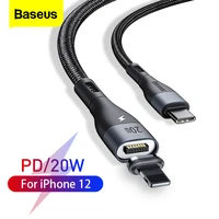 baseus 20w pd magnetic usb type c cable for iphone 13 12 pro xs max xr 8 7 plus fast charging usb c data cable charger wire cord