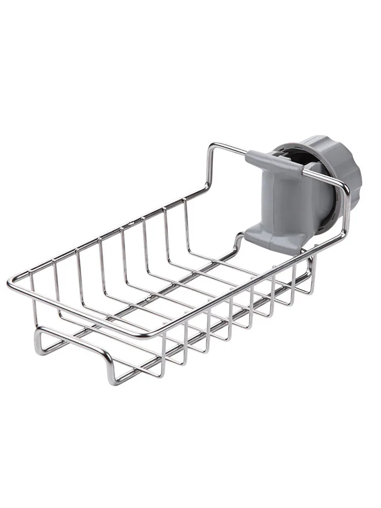 A Home Accessories Stainless Steel Kitchen Faucet Storage Hanging Punch Kitchen Drain Storage Rack Organizer pf082101 - Color: A