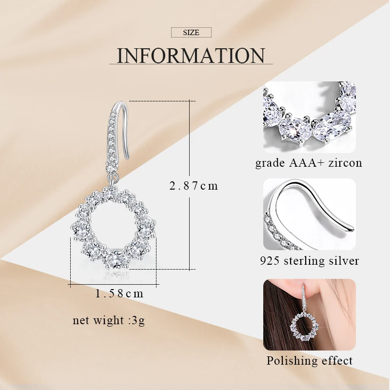 Женские серьги подвески из серебра 925 пробы с фианитами|Серьги-подвески| |