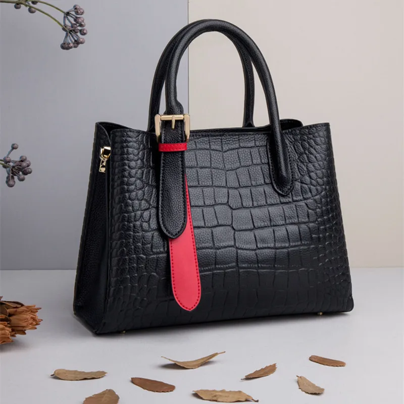 

Tote Bags for Women 2021 New Fashion Leather Crocodile Pattern Single Shoulder Messenger Commuter Bag Large Capacity Handbag Sac