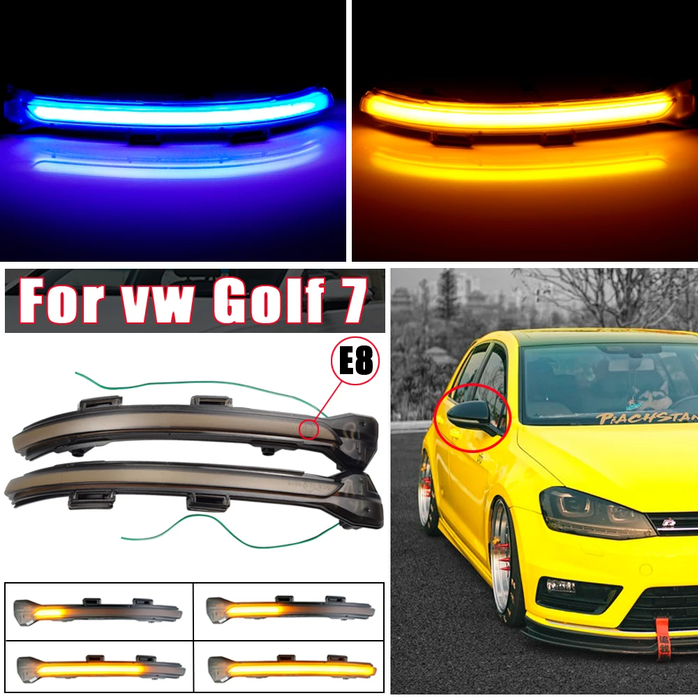 

2 Pieces Side Mirror Indicator Dynamic Blinker LED Turn Signal Light for VW Golf 7 MK7 7.5 GTI R Sportsvan Touran L II