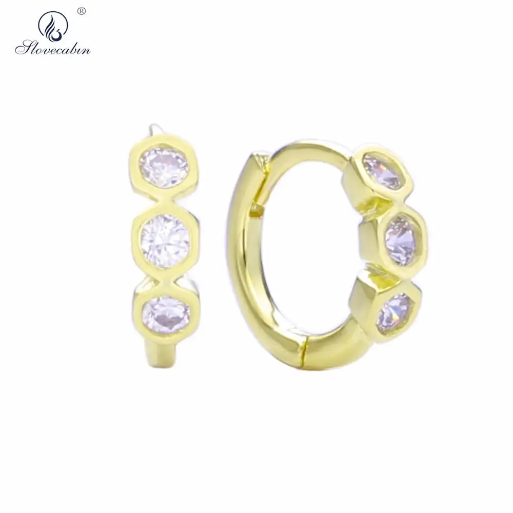 Маленькие женские кольца с тремя кристаллами и фианитами из серебра 925