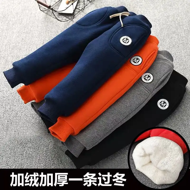 Теплые хлопковые штаны для маленьких мальчиков модные классические зимние