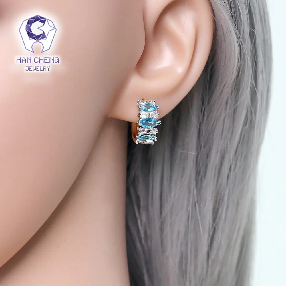 HanCheng новые модные роскошные маленькие Позолоченные Круглый ААА Циркон драгоценный камень круглые серьги-кольца для женщин ювелирные изделия brincos bijoux