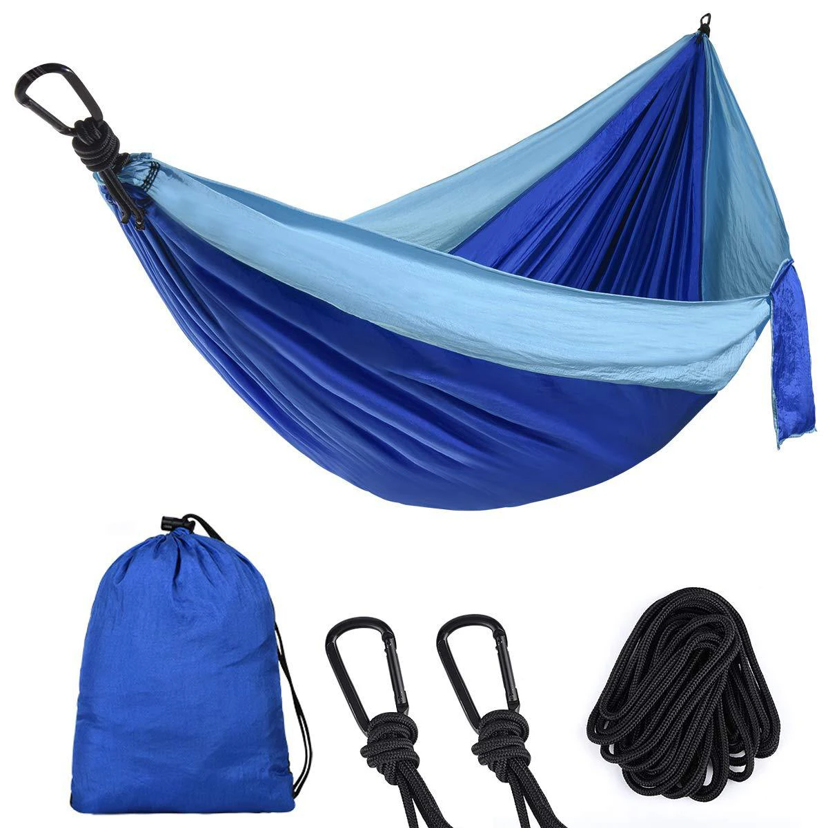 

Nylon Double Person Hammock Adult Camping Outdoor Backpacking Travel Survival Garden Swing Hunting Sleeping Bed Portable Hammock