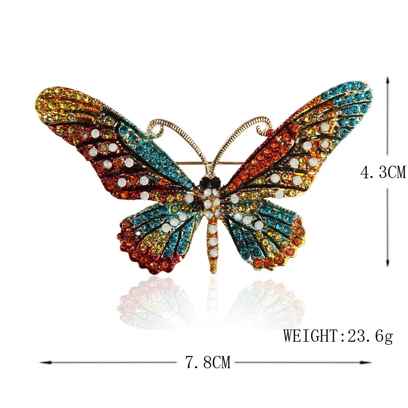 

Enamel Brooches for Women Vintage Butterfly Brooch Coat Large Pin hijab Pins and Crystal Rhinestone Brooches Wedding Gift