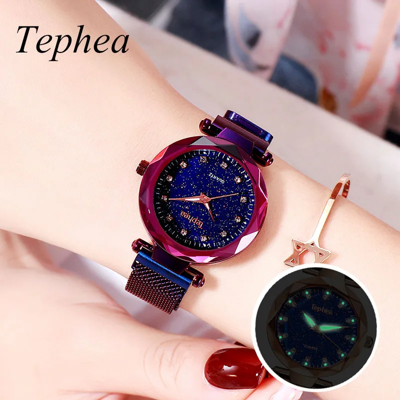 Звездное небо женские наручные часы для женщин кварцевые магнитные часы-браслет