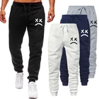 Мужские тренировочные брюки со смайликом, джоггеры с принтом, спортивная одежда, спортивные штаны, спортивная одежда, осень-зима