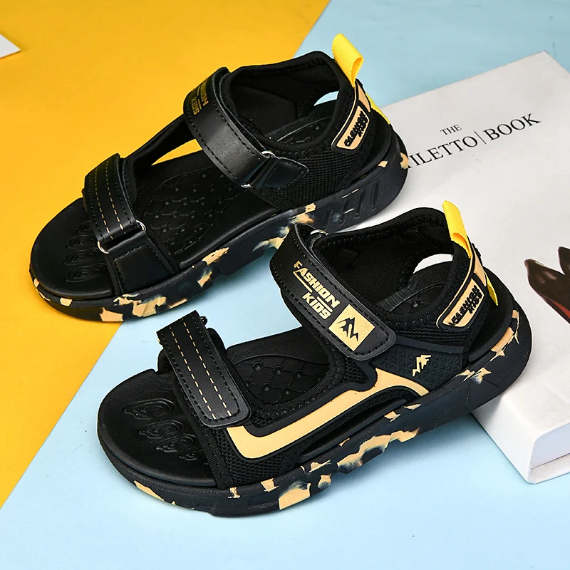 Сандалии Детские сетчатые на липучке дышащие кроссовки модная повседневная