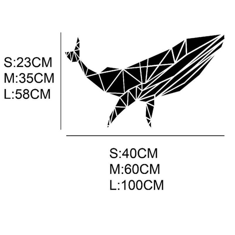 

Sea Whale Acrylic 3d wall stickers For kids room Living room Bedroom Mirror wall stickers Home decorate stickers Lines Splicing