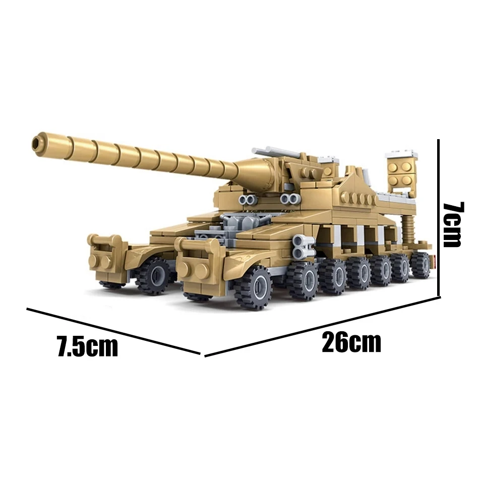 

544PCS 16in1 Military Series Tank Building Blocks Super Vehicle Plane Truck Car Ship Army Bricks Educational Toys For Children