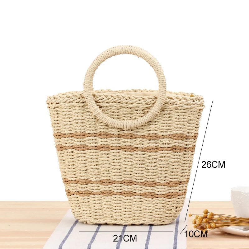 Женская сумка из ротанга FOSIZZO модная круглая ручной работы рафии круглые сумки в