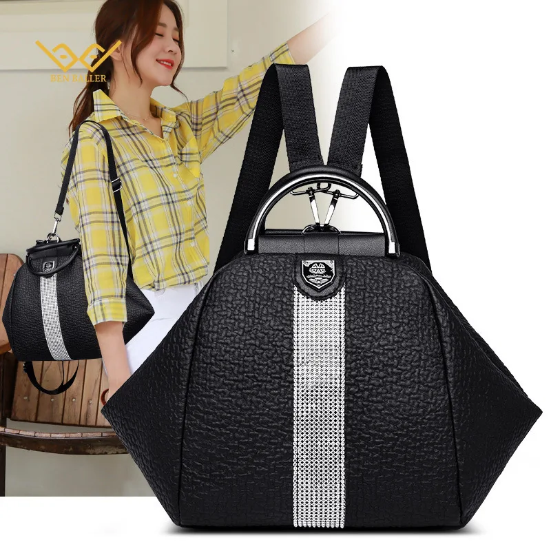 

Женский рюкзак BEN BALLER, многофункциональный рюкзак из мягкой ПУ кожи, водонепроницаемый, легкий, для улицы, повседневная сумка через плечо