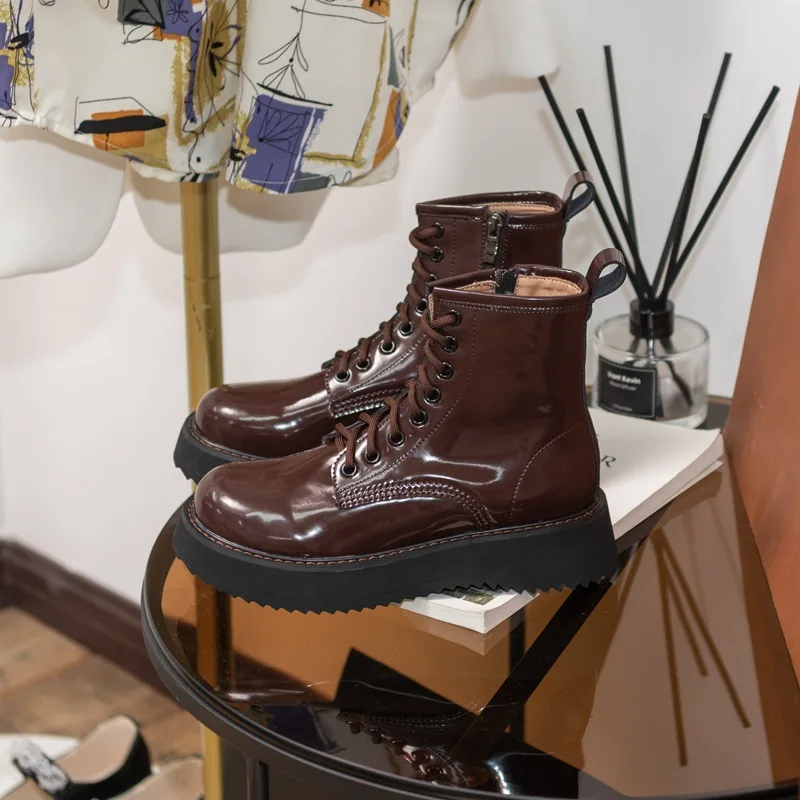 

Short Boots British Style Lace-up Single Boots Women's Boots Thick-soled Martin Boots Children's Autumn And Winter New Fashion