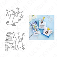 animal mouse pattern and cutting dies metal clear stamp for making word falling star greeting card scrapbooking 2021 new arrived