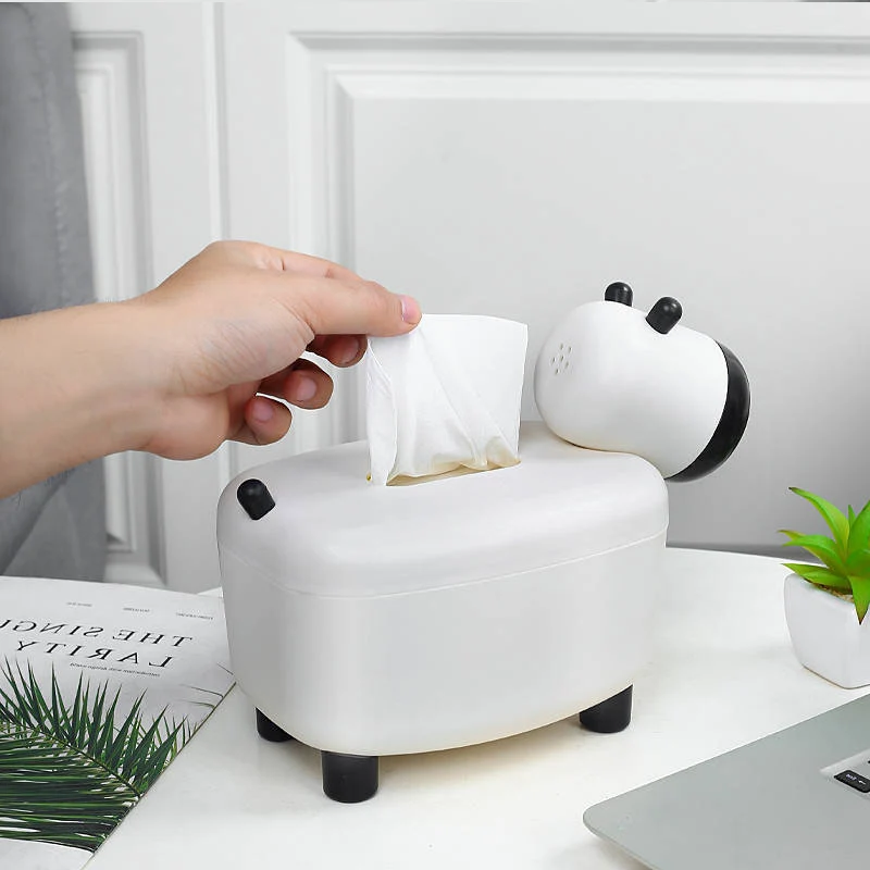 

2 In 1 Multifunction Tissue Box Calf Shape Tissue Holder Creative Telescopic Tissue Box with Toothpick Holder Home Storage Tools