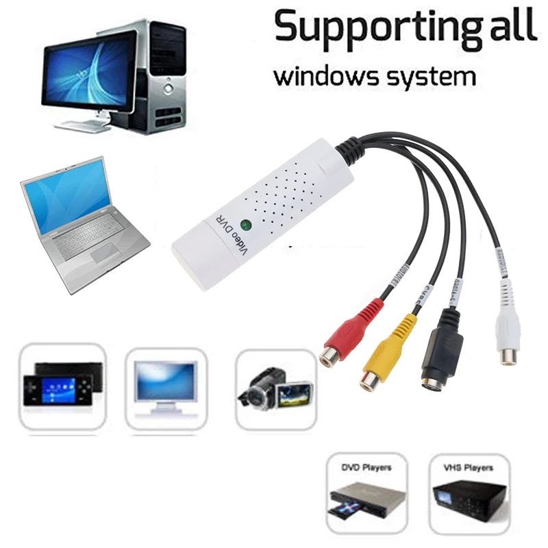 Адаптер-конвертер kebidumei с USB 2 0 на RCA поддержка Win10 видео ТВ DVD VHS DVR крышка адаптер