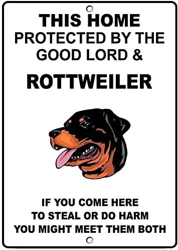 

Home Decor Warning Sign Rottweiler Dog Poster Street Garage Family Cafe Bar Farm Bathroom Door Wall Decoration Retro Plaque