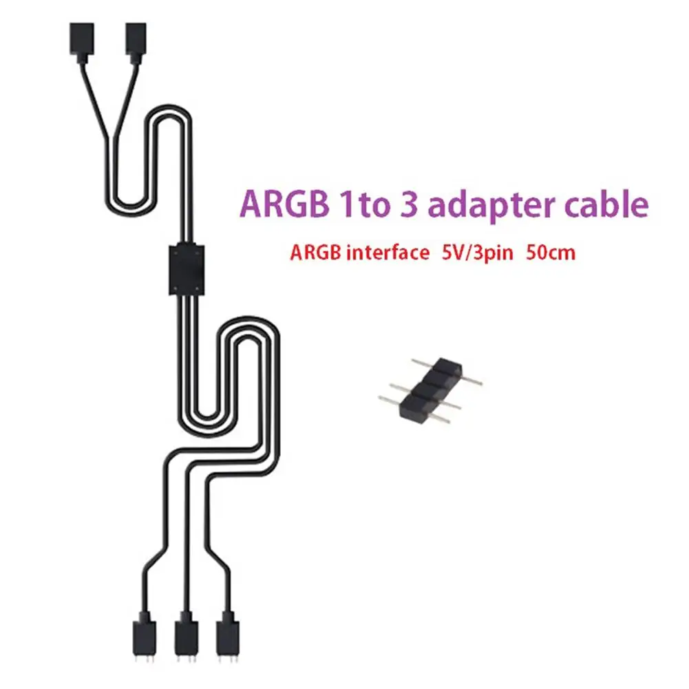 Новый адаптер кабель гибкий 1 до 3 ARGB сплиттер для адресуемых RGB LED вентилятор ASUS MSI