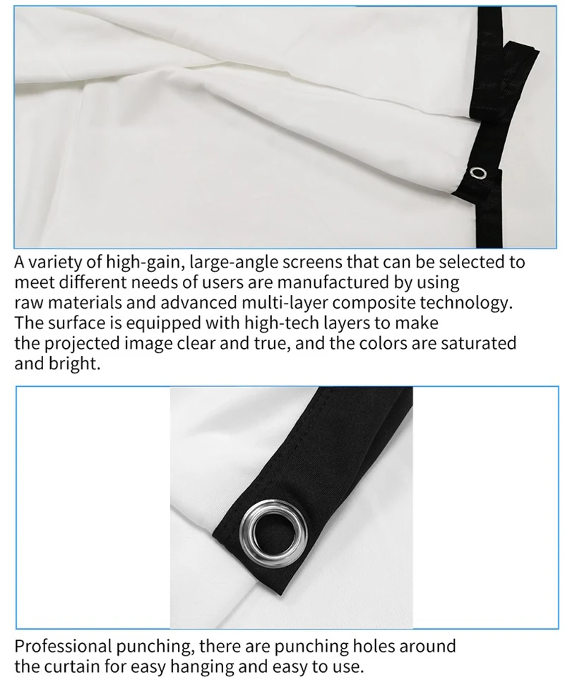 

16:9 Foldable Design Home Translucent Projection Screen Film Theater Outdoor 60/84/100/120 Inch Movie Video Screen For Projector