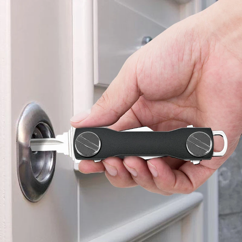 

Hot Keychain Aluminum Key Clip Metal Key Smart Storage DIY Portable Compact Keys Holder Keychain Organizer Folder Car Key Wallet