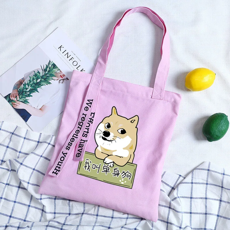 22 Женская сумка из холста с принтом собаки из аниме shiba Inu Doge, сумки-мессенджеры для дам, сумки через плечо, женские сумки - Цвет: 22