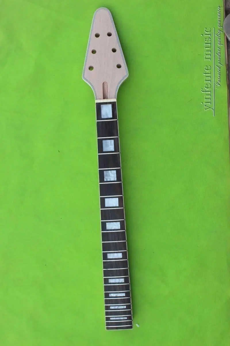 

New Guitar Neck 22fret 25.5inch binding Headstock Flying V Style Rosewood #US