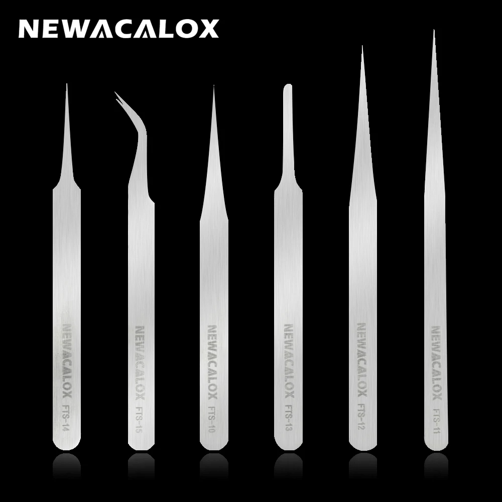 Набор пинцетов NEWACALOX антистатические антимагнитные щипцы из нержавеющей стали