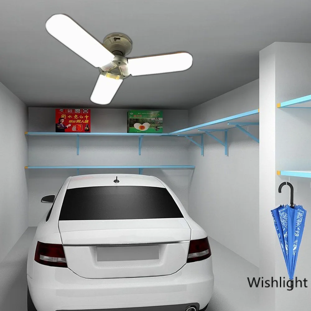 

E27 LED Garage Light Deformable LED Garage Ceiling Lights 6500K Daylight White Garage LED Light 45/60W High Quality Lighting New