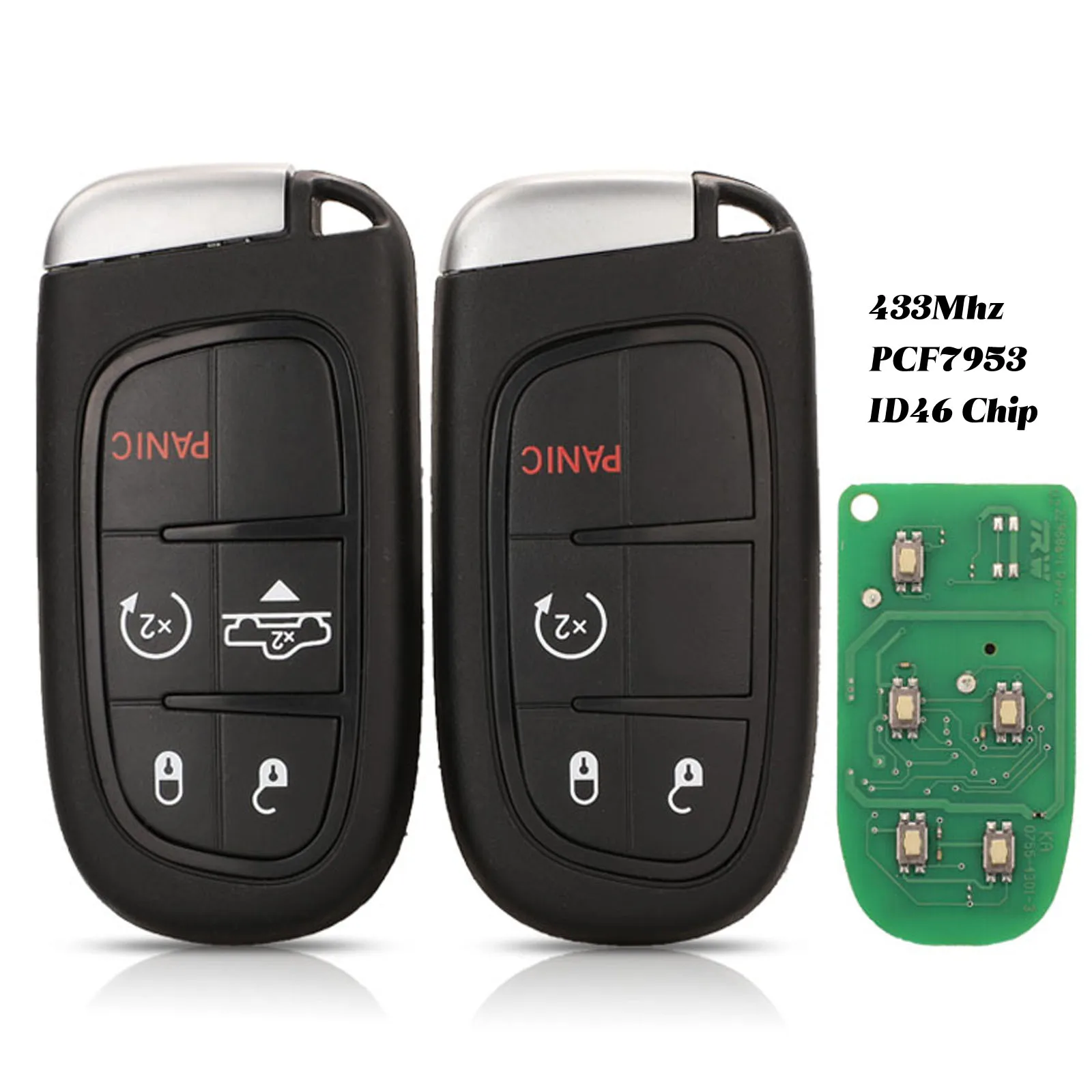 Jingyuqin дистанционный брелок 4 5 кнопок 433 МГц с чипом PCF7945A для RAM 1500 2500 3500 2013-2019 FCC: GQ4-54T