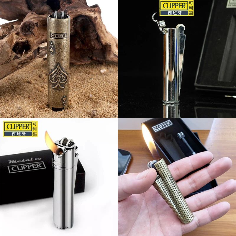 

Clipper Free Fire Pipe Lighter Metal Torch Grinding Wheel Refillable Gas Lighter Butane Cigarette Cigar Lighter Smoke Accessorie