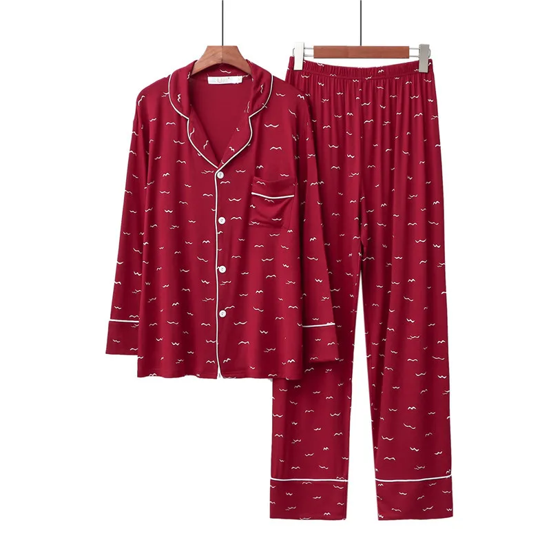 Новинка весенне-осенняя Повседневная и удобная пижама из модала с принтом